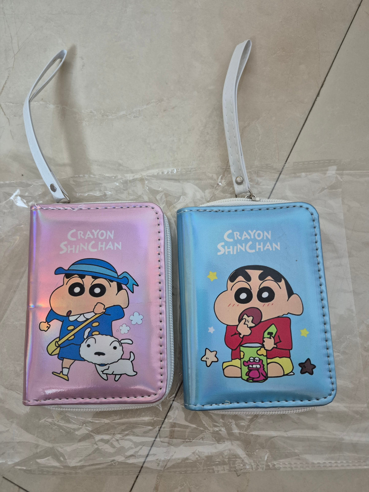 Shin Chan Holographic Zipper Card Holder & Mini Accordion Wallet