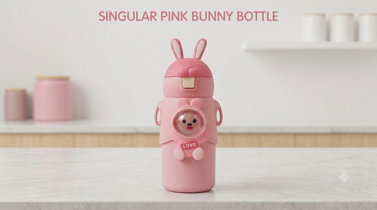 Cute Bunny Straw Water Bottle
