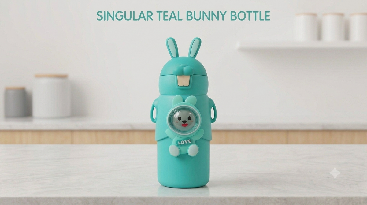 Cute Bunny Straw Water Bottle