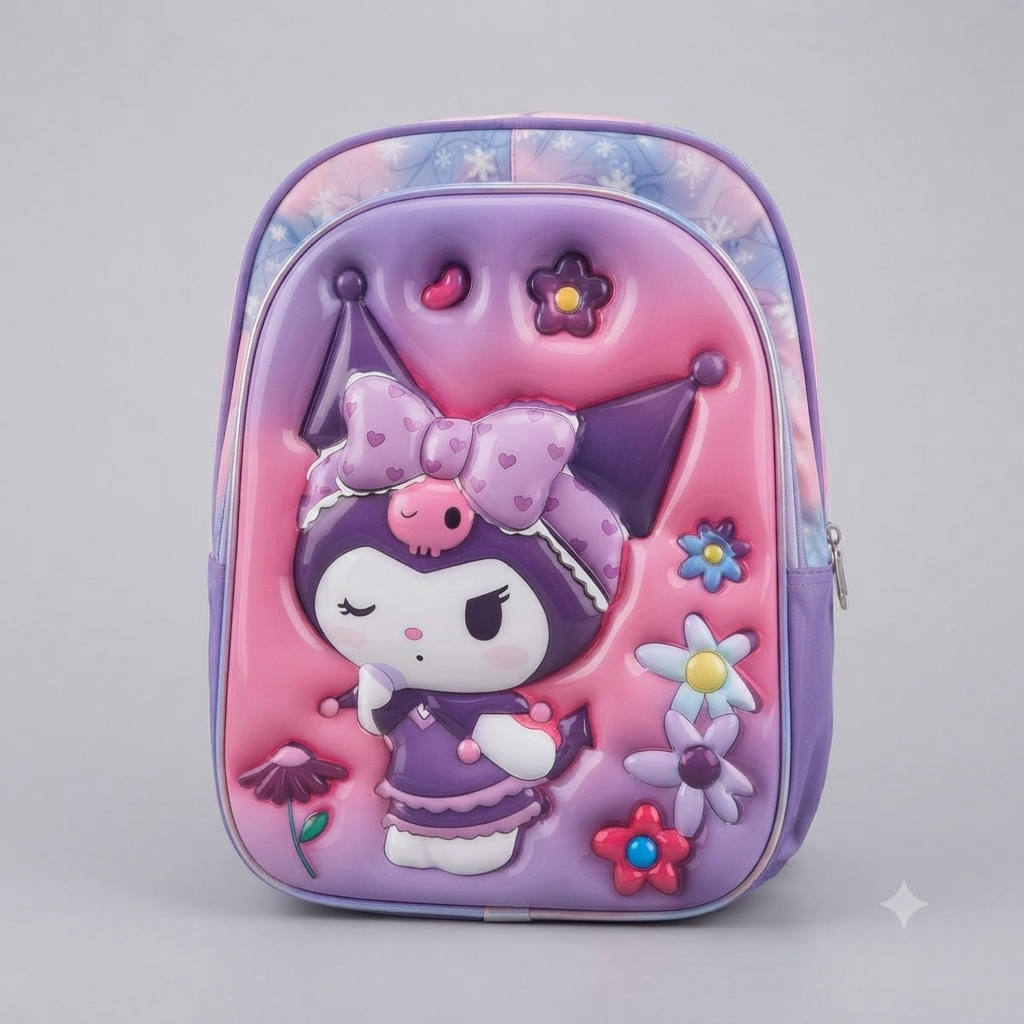 3D Character Embossed Kids Backpack