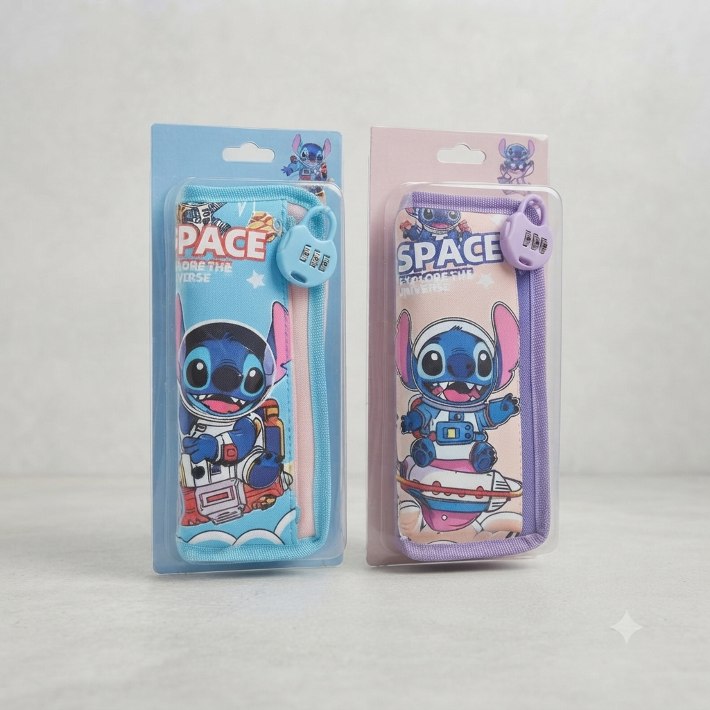 Stitch Pencil Case with Combination Lock