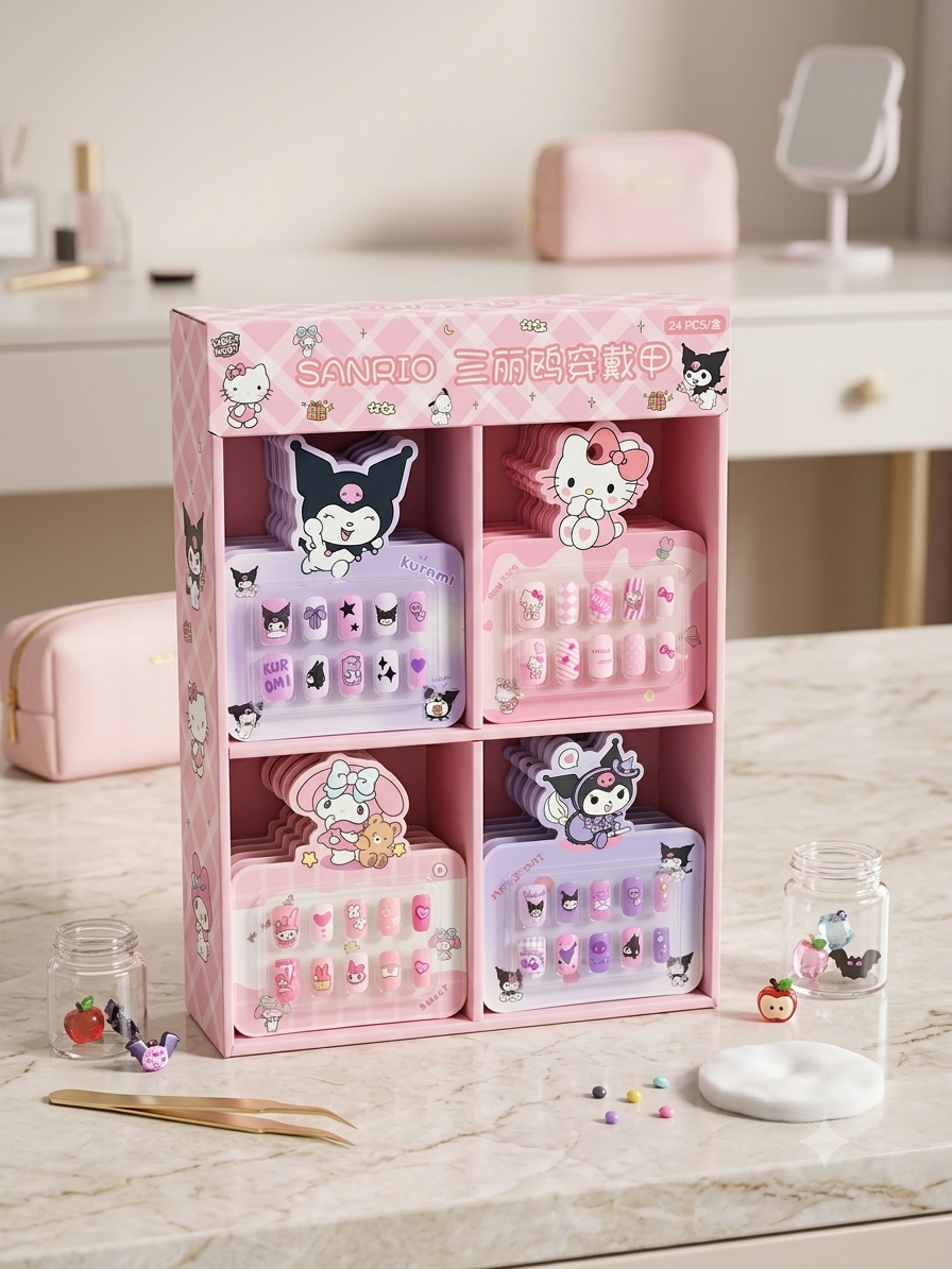 Character Kids Press-On Nail Art Gift Box Set