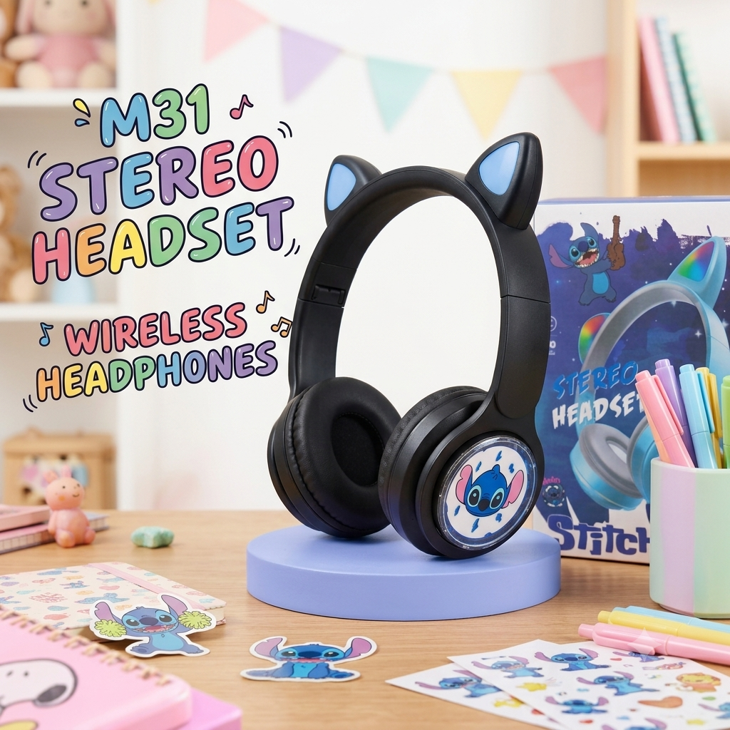 Stitch LED RGB Light Wireless Stereo Headphones